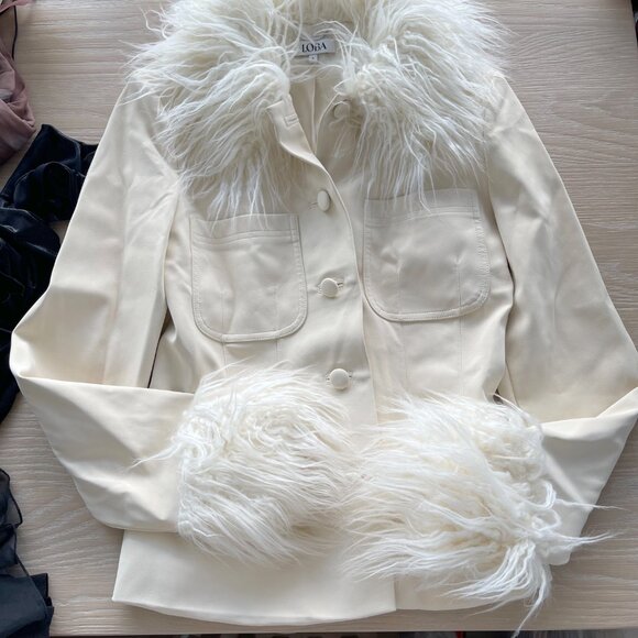 LOBA Anabella Faux Leather Jacket in Off White - Picture 4 of 4